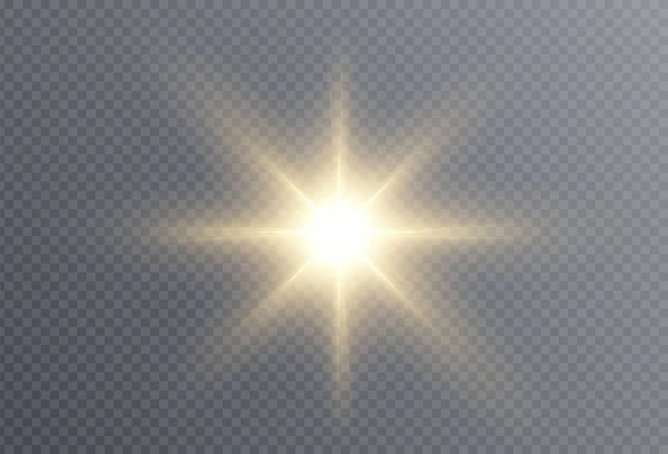 Lumière étoile or png. Lumière soleil or png. Lumière — Image vectorielle