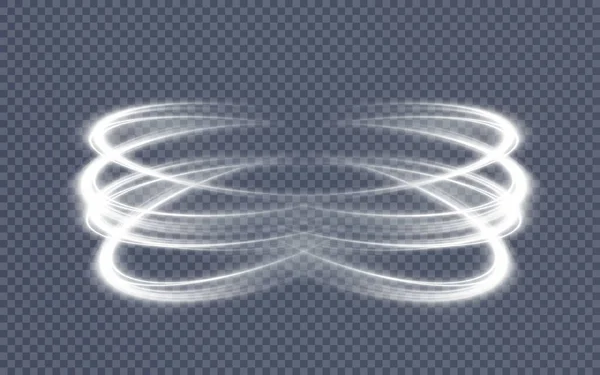 Light White Twirl Curve Light Effect White Line Luminous White — Stock Vector