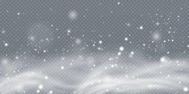 Noel arkaplanı. Toz PNG. Sihirli beyaz toz. Güzel, parlak toz parçacıkları hafifçe düşer. Muhteşem ışıltı efekti. Vektör illüstratörü.