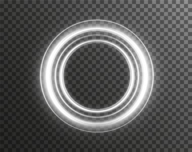 Parlayan ışık halkası izole vektör çizimi
