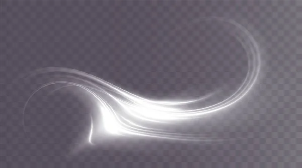 Leicht Weißer Twirl Kurve Lichteffekt Der Weißen Linie Leuchtend Weißer — Stockvektor