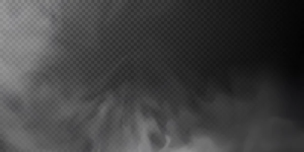 Fehér Füst Puff Elszigetelt Átlátszó Fekete Háttérrel Png Gőzrobbanás Speciális — Stock Vector