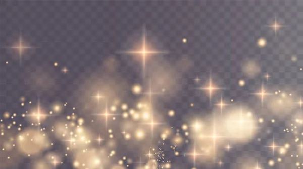 Weihnachtlicher Hintergrund Pulverfass Magisch Glänzender Goldstaub Feine Glänzende Staubpartikel Fallen — Stockvektor
