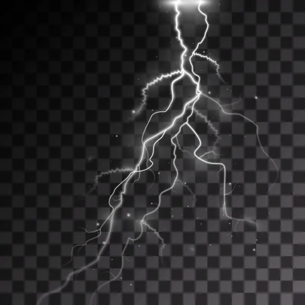 Lichtweißer Isolierter Vektor Blitz Png Magische Licht Abstrakte Linien Realistische — Stockvektor