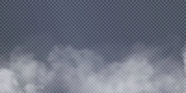 透明な黒の背景に隔離された白い煙のパフ Png 蒸気爆発特殊効果 煙のPngの効果的なテクスチャ ベクターイラスト — ストックベクタ