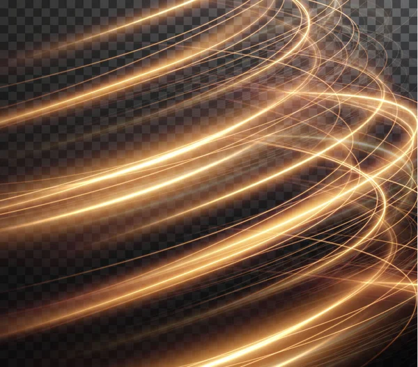 Світло Золота Двійка Крива Світлового Ефекту Золотої Лінії Світле Золоте — стоковий вектор