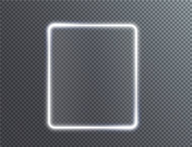 Teknolojik geçmiş. Açık cam çerçeveler kare, oval, dikdörtgen, daire. HUD PNG. Gelecekçi gövde ışık beyaz çerçeve koleksiyonu.