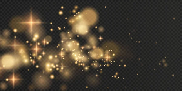 Fondo Navidad Polvo Png Polvo Oro Brillante Mágico Las Partículas — Archivo Imágenes Vectoriales