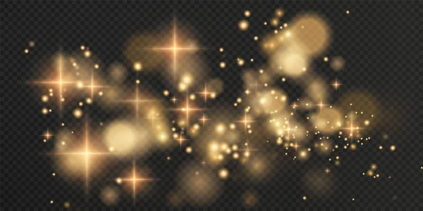 Christmas Background Powder Png Magic Shining Gold Dust Fine Shiny — Stock Vector