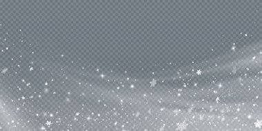 Soğuk kış rüzgarı dokusu. Tatil vektör tipi. Soğuk bir kar fırtınasının Noel etkisi. Vektör PNG.