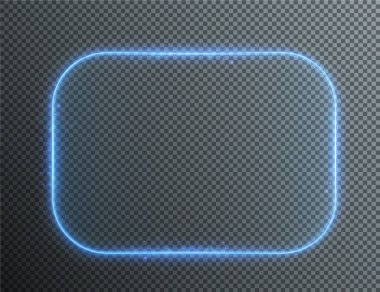 Fütürist gövde, açık mavi çerçeve koleksiyonu. HUD PNG. Teknolojik geçmiş. Açık mavi çerçeveler kare, oval, dikdörtgen, daire. Vektör İllüstrasyonu.