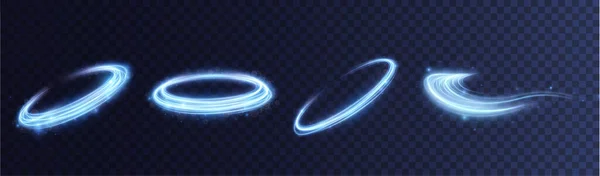 Azul Claro Twirl Curva Efeito Luz Linha Azul Png Círculo — Vetor de Stock