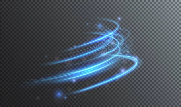 Light Blue Twirl Curve Light Effect Blue Line Png Luminous — Stock Vector