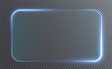 Fütürist gövde, açık mavi çerçeve koleksiyonu. Teknolojik geçmiş. Açık mavi çerçeveler kare, oval, dikdörtgen, daire. HUD PNG. Vektör İllüstrasyonu. Vektör illüstrasyonu