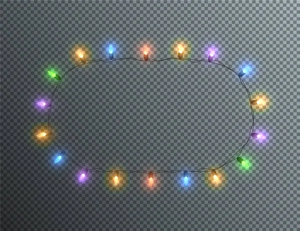 Luz Festiva Natal Grinaldas Multicoloridas Png Elemento Decoração Para Cartões — Vetor de Stock