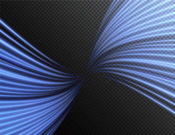 Hellblauer Twirl Kurvenlichtwirkung Der Blauen Linie Png Leuchtend Blauer Kreis — Stockvektor