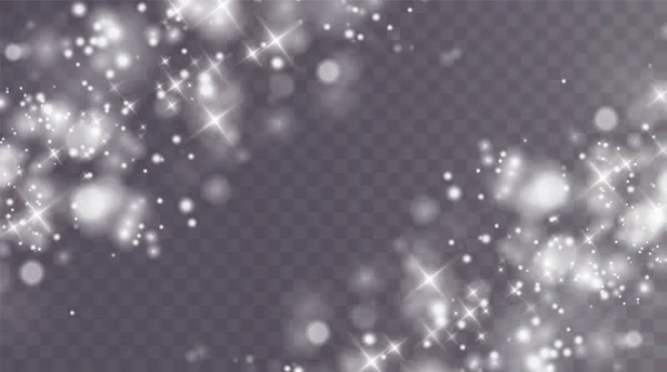 Fondo Navidad Polvo Png Polvo Blanco Brillante Mágico Las Partículas — Vector de stock