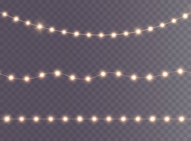 Noel için hafif altın çelenkler. Kartpostallar, davetiyeler, özgeçmişler, kartvizitler için dekor unsuru. Yeni kış koleksiyonu 2023.Vektör illüstrasyonu