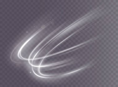 Açık beyaz Twirl. Beyaz çizginin kıvrımlı ışık etkisi. PNG parlak beyaz daire. Açık beyaz pedistal, podyum, platform, masa. Vektör. Vektör illüstrasyonu