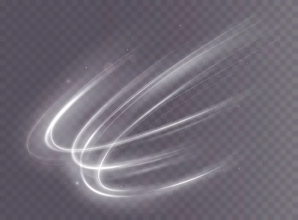 Leicht Weißer Twirl Kurve Lichteffekt Der Weißen Linie Png Leuchtender — Stockvektor