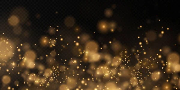 Christmas Background Powder Png Magic Shining Gold Dust Fine Shiny — Stock vektor