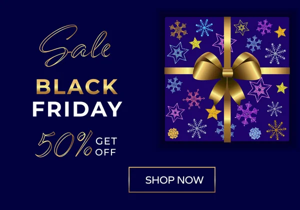 Vector Luxury Black Friday Sale Banner Discount Promotion Online Ads — Stock Vector