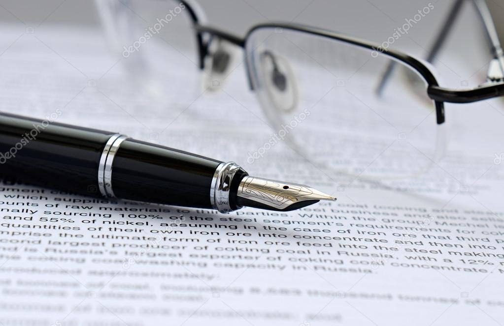 Pen and glasses