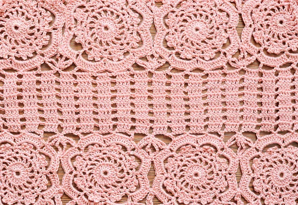 Pink crochet lace — Stock Photo, Image