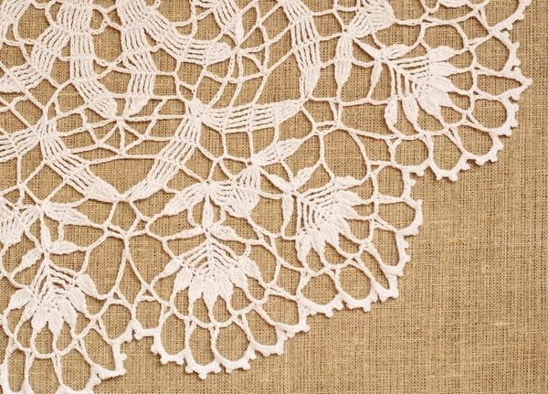 Lace on canvas — Stock Photo, Image