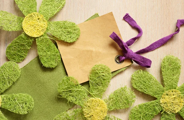 Flores e etiqueta — Fotografia de Stock