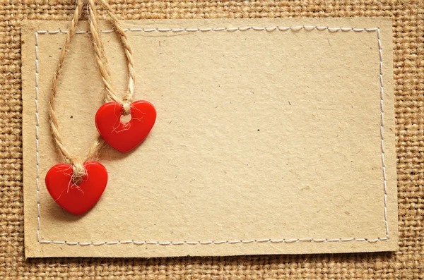 Two hearts on a cardboard — Stock Photo, Image