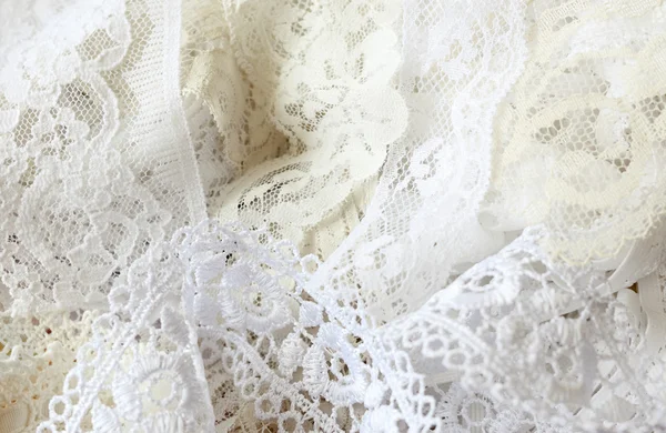 White lace ribbon — Stock Photo, Image