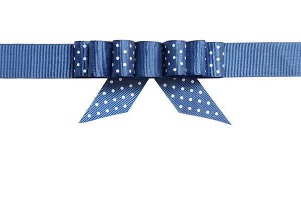 Blue ribbon with a bow — Stock Photo, Image