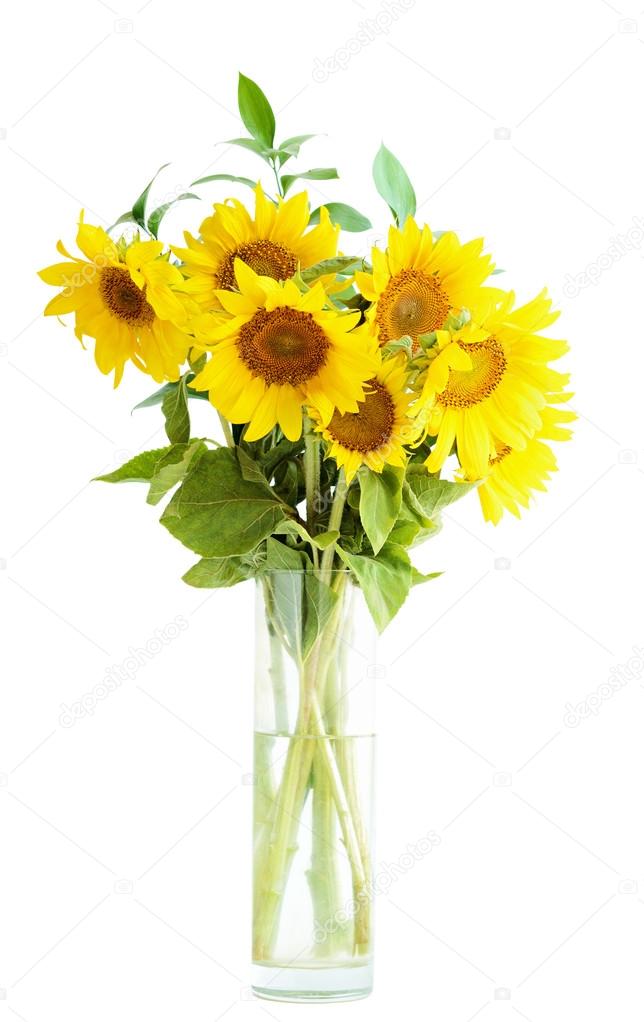 Sunflowers bouquet in a vase