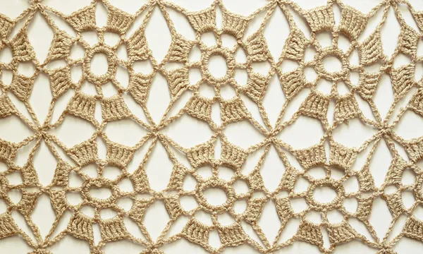 Beige crochet lace — Stock Photo, Image