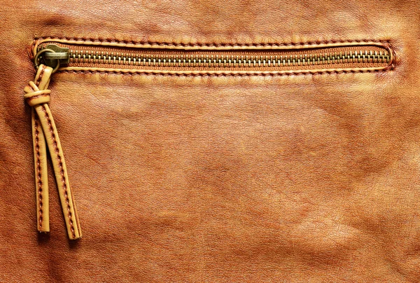 Leather background with zipper — Stock Photo, Image