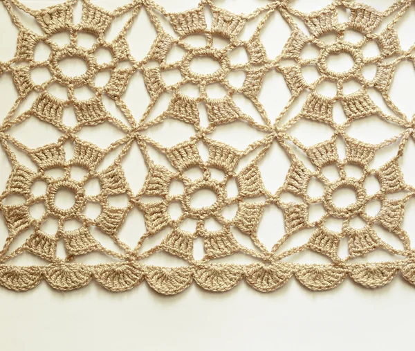 Beige crochet lace — Stock Photo, Image