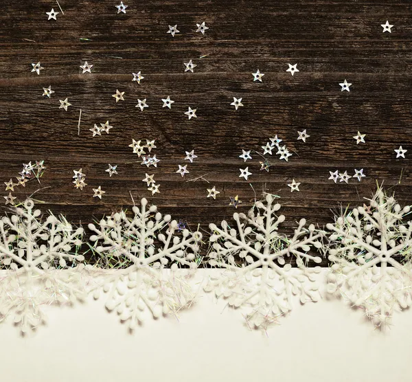 Snowflakes on white and dark background — Stock Photo, Image