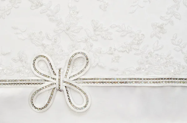 Wedding bow on lace — Stock Photo, Image