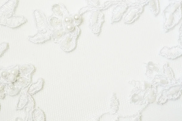 Closeup of white wedding lace Stock Photo