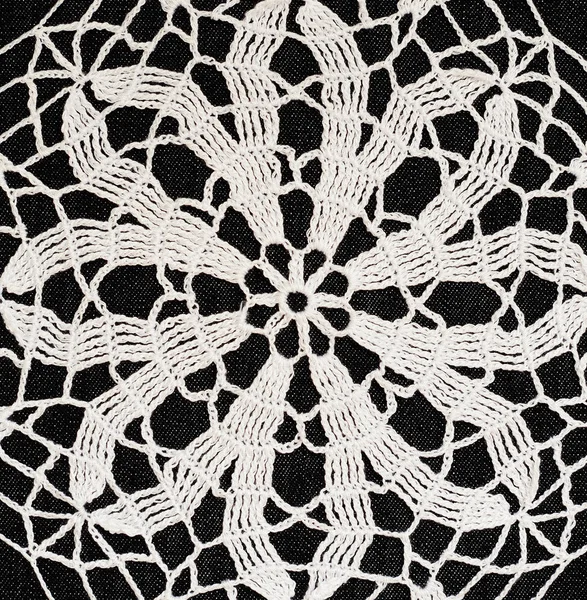 Black and white crochet background — Stock Photo, Image