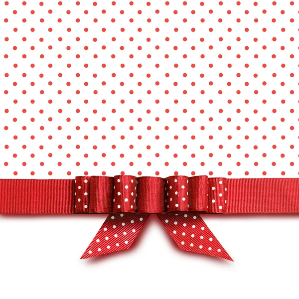 Bow on red and white background — Stock Photo, Image