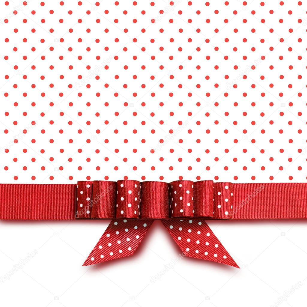Bow on red and white background