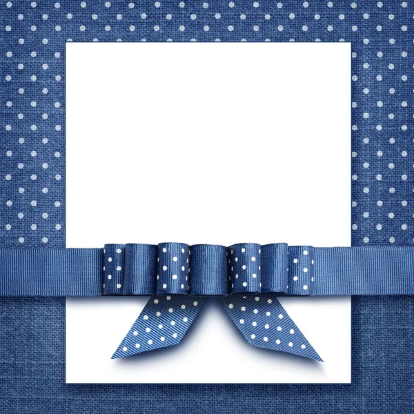 Bow on blue and white background — Stock Photo, Image