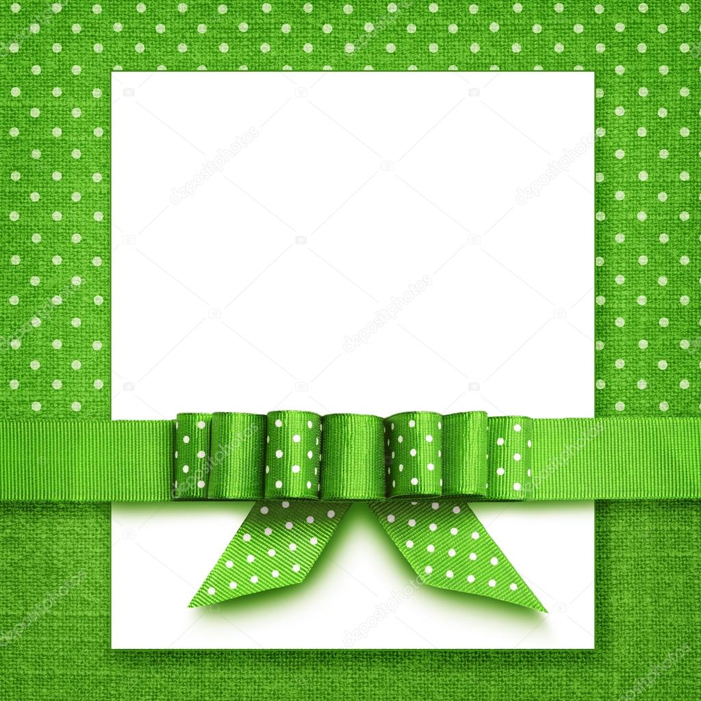 Bow on green and white background