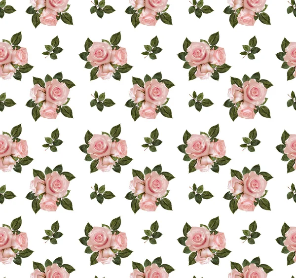 Bezešvé vzory s růžovými květy — Stock fotografie