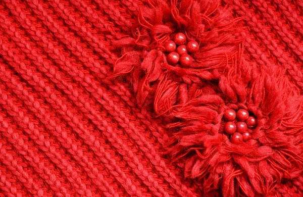 Red knitted background — Stock Photo, Image