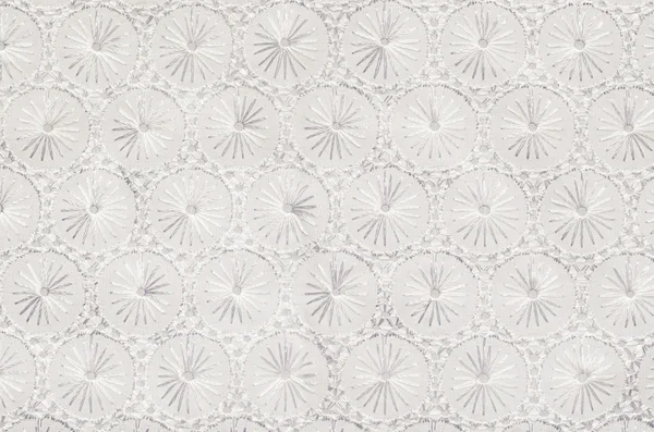 White embroidered fabric — Stock Photo, Image