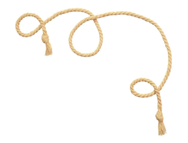 Cotton Curled Rope Isolated White Background — Stock Photo, Image