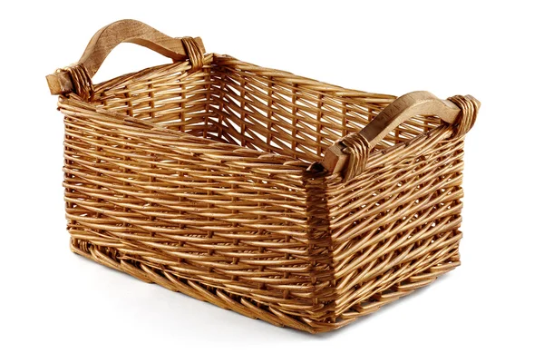 Square wicker basket — Stock Photo, Image